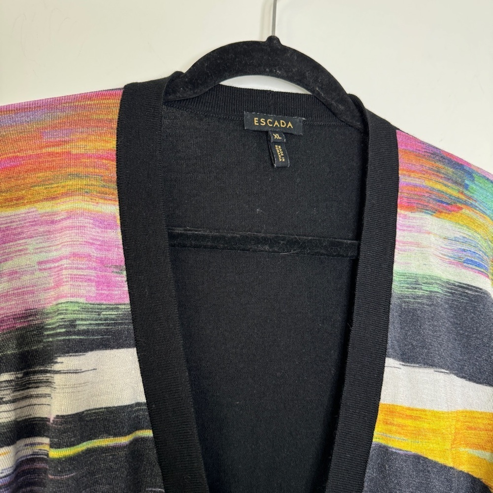 ESCADA Black Multicolor Cardigan XL - Picture 2 of 8